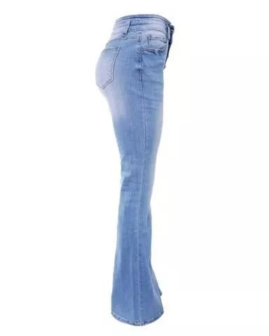 Drune | Flex Knopf Hohe Taille Jeanshose Für Damen