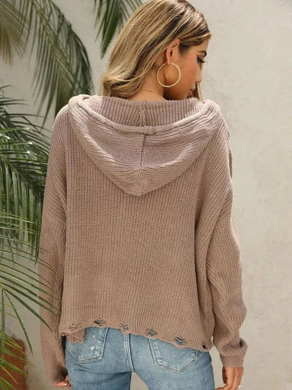 Drune | Hole Frauen Strickjacke Pullover