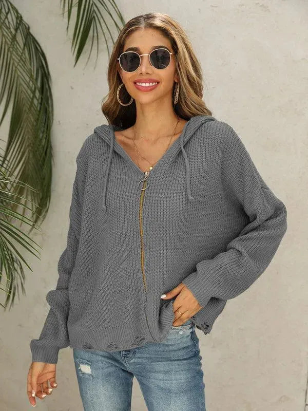 Drune | Hole Frauen Strickjacke Pullover