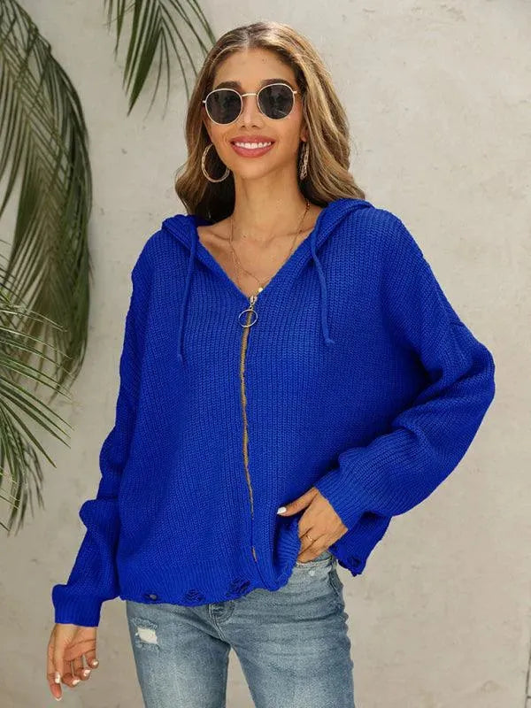 Drune | Hole Frauen Strickjacke Pullover