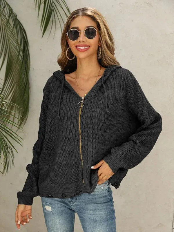 Drune | Hole Frauen Strickjacke Pullover