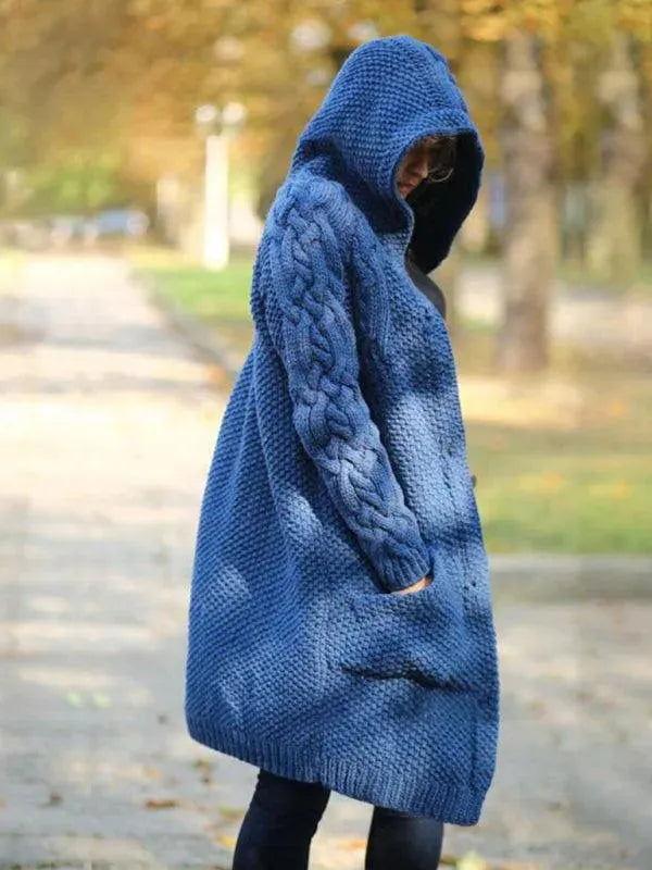 Drune | Lange Frauen Strickjacke Pullover