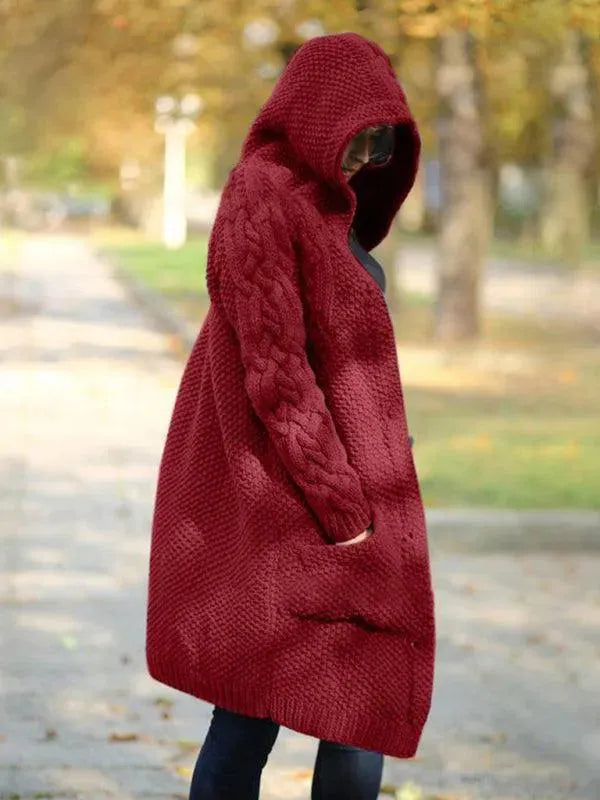 Drune | Lange Frauen Strickjacke Pullover