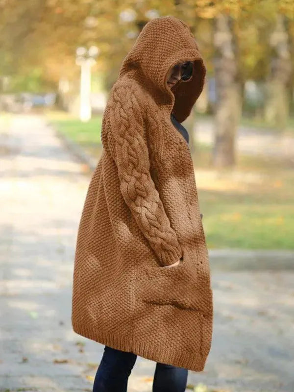 Drune | Lange Frauen Strickjacke Pullover