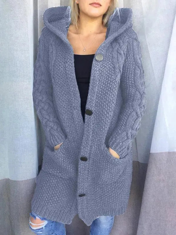 Drune | Lange Frauen Strickjacke Pullover