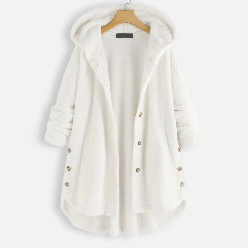 Drune | gepolsterter Kapuzenbutton-Up-Mantel - Plüschwärme - Lässige Passform - Winterliche Freizeit-Layer