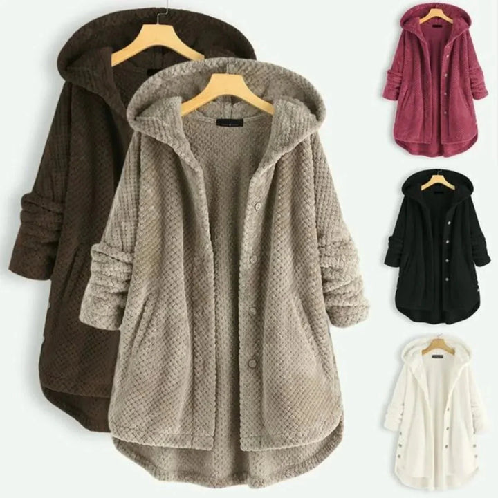 Drune | gepolsterter Kapuzenbutton-Up-Mantel - Plüschwärme - Lässige Passform - Winterliche Freizeit-Layer