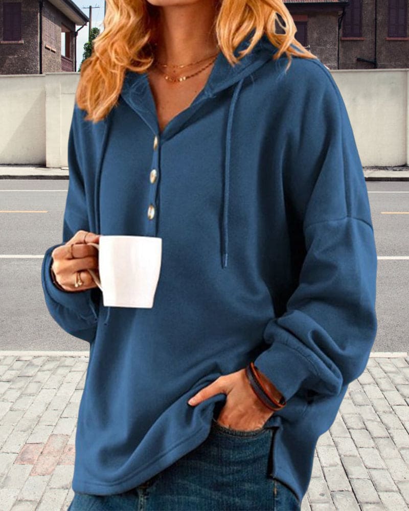 Drune | Hoodie mit Knopfverschluss