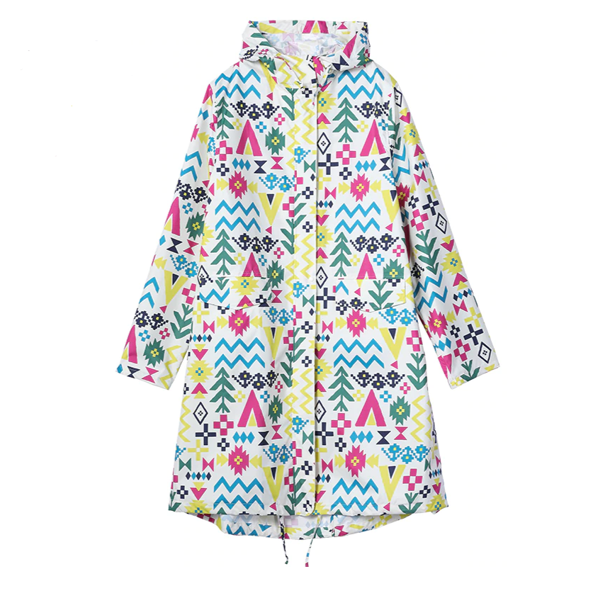 Drune | Damen-Regenjacke mit geometrischen Mustern