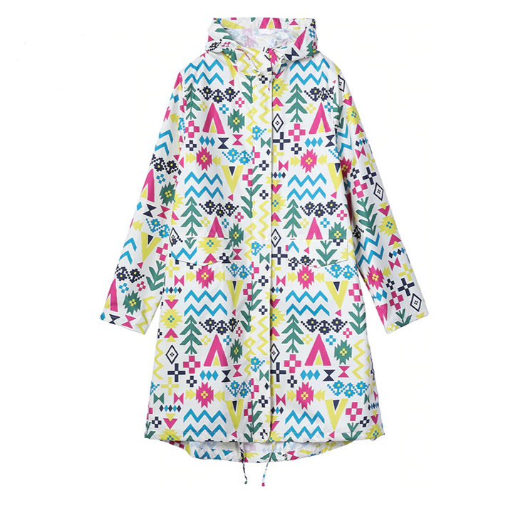 Drune | Damen-Regenjacke mit geometrischen Mustern