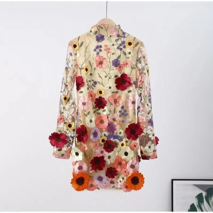 Drune | Minikleid Mit Floralen Applikationen Und Durchscheinender Optik
