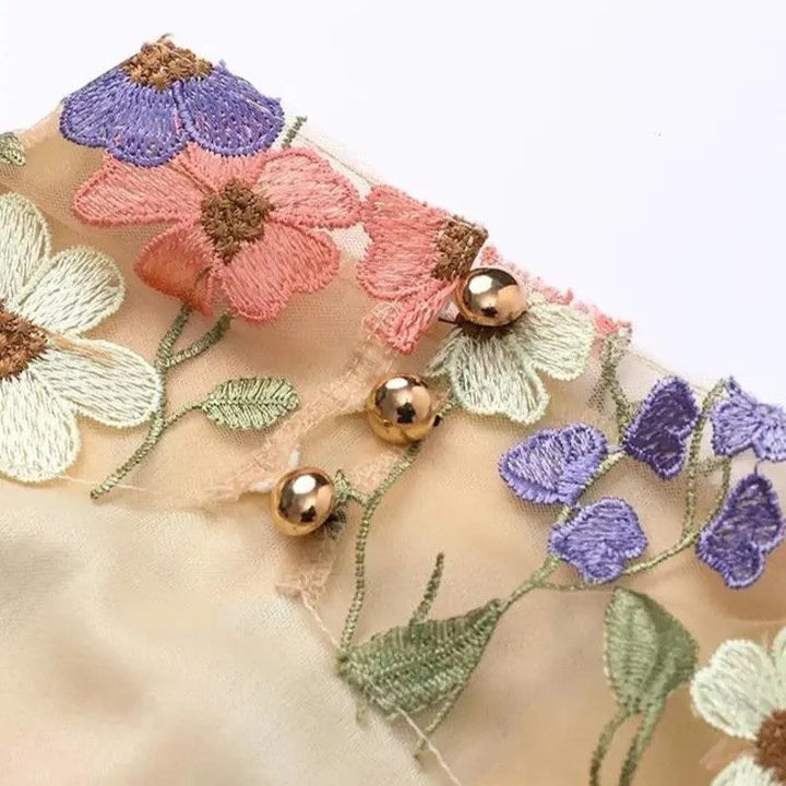 Drune | Minikleid Mit Floralen Applikationen Und Durchscheinender Optik