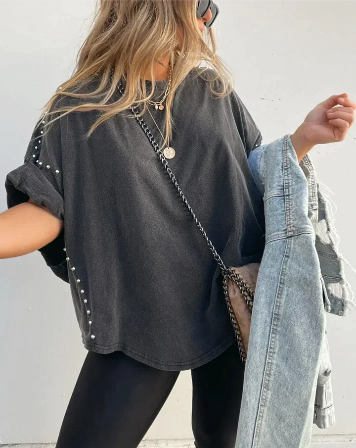 Drune | Oversized Nieten T-Shirt