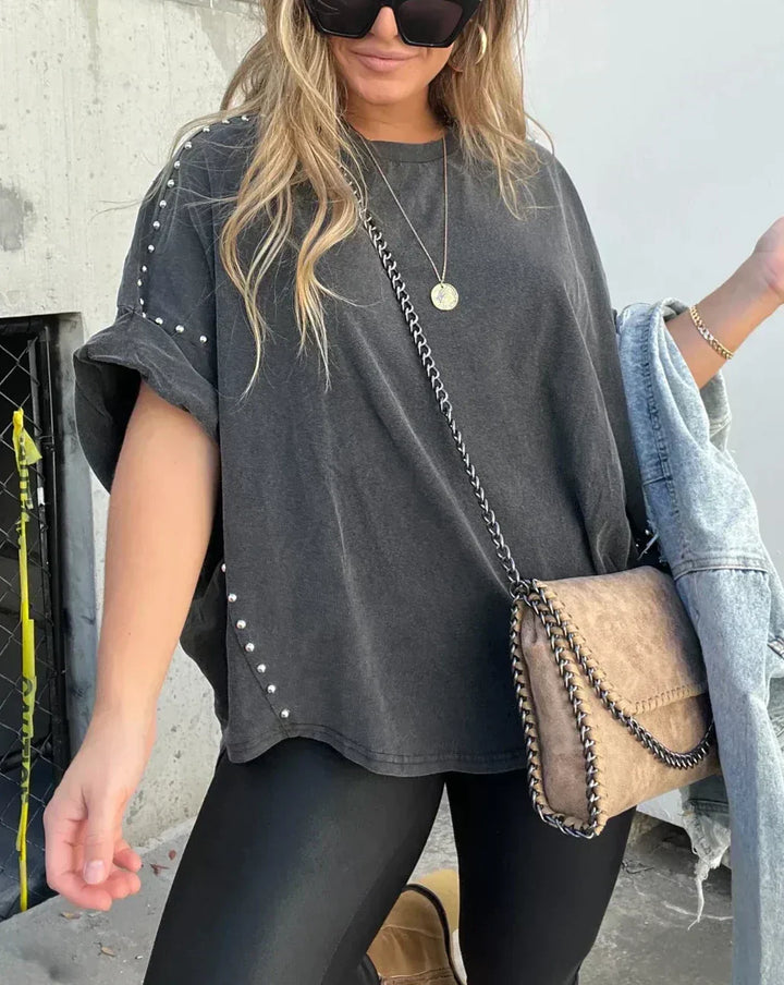 Drune | Oversized Nieten T-Shirt