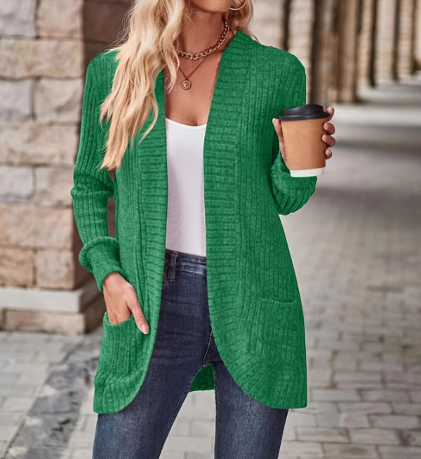 Drune | Cardigan - Damen Herbst Freizeit Fleece Strickjacke
