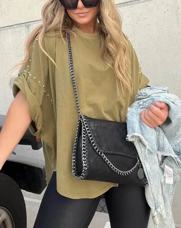 Drune | Oversized Nieten T-Shirt