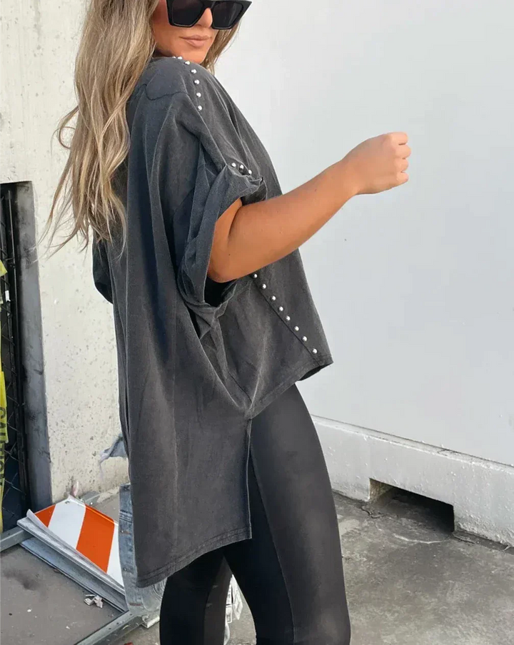 Drune | Oversized Nieten T-Shirt