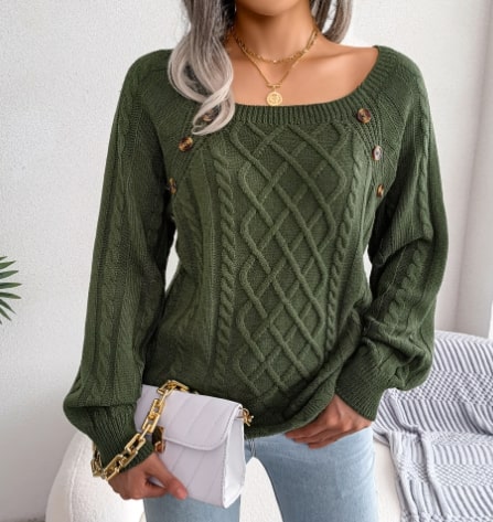 Drune | Klassischer Strickpullover mit Zopfmuster