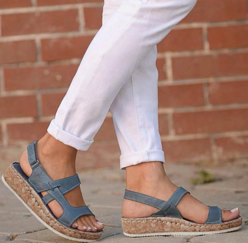 Drune | Bequeme Sandalen Mit Ergonomischem Fußbett Und Klettverschluss Für Damen