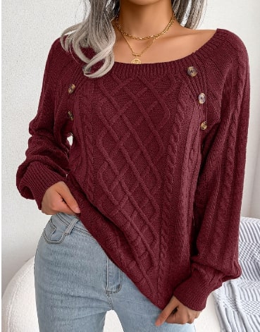 Drune | Klassischer Strickpullover mit Zopfmuster