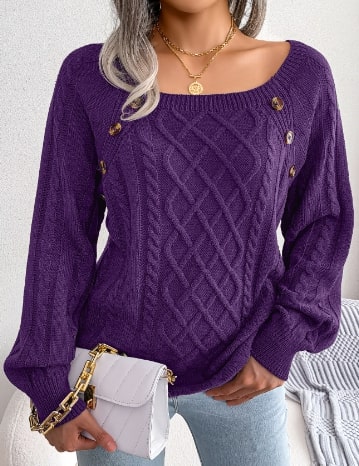 Drune | Klassischer Strickpullover mit Zopfmuster