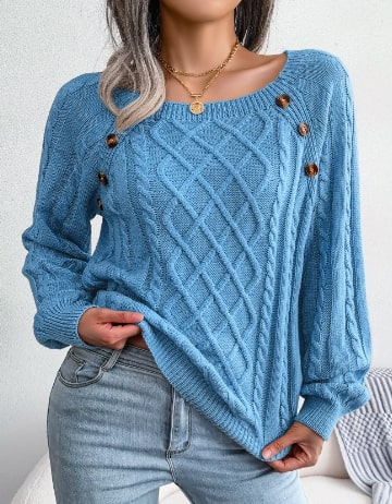 Drune | Klassischer Strickpullover mit Zopfmuster