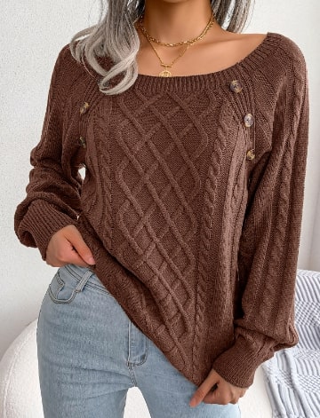 Drune | Klassischer Strickpullover mit Zopfmuster