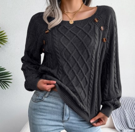 Drune | Klassischer Strickpullover mit Zopfmuster
