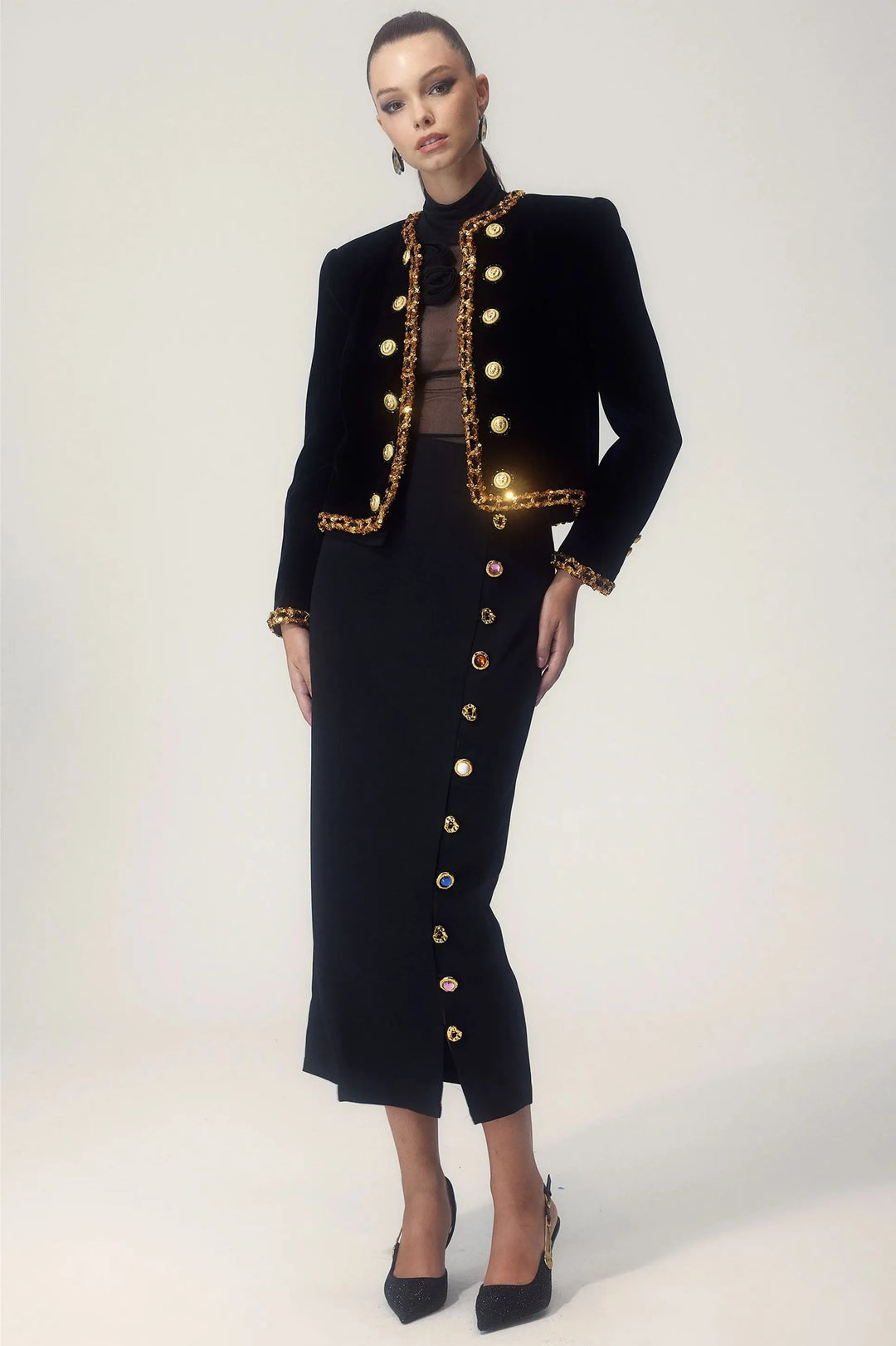 Drune - Elegante Jacke mit Knöpfen