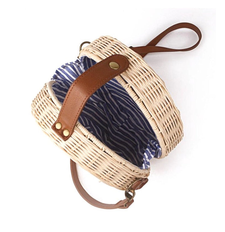 Drune | Handgewebte Rattan Bambus Seitentasche