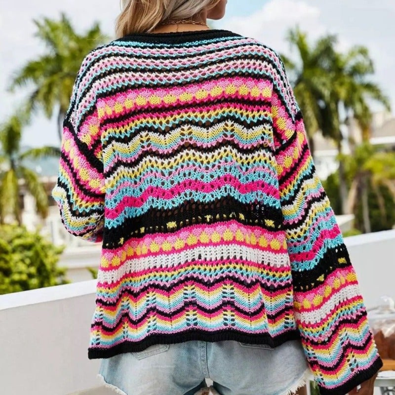 Drune | Buntgestreifter Strickpullover