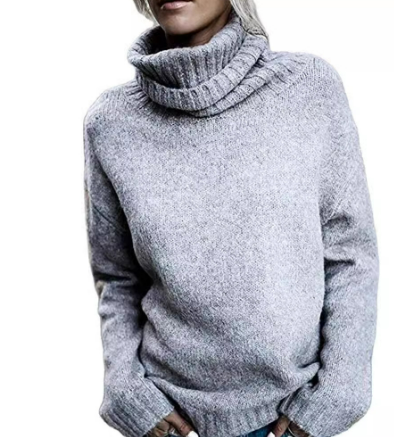 Drune | Bequemer Oversized Grauer Cashmere Rollkragenpullover Ideal für den Winter