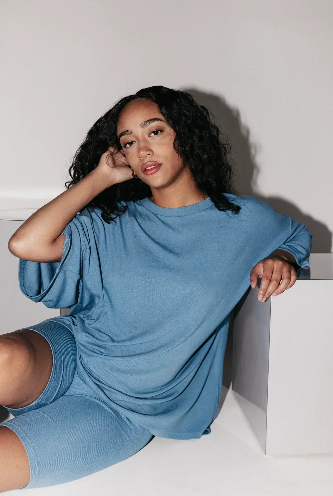 Drune | Damen Lounge Satz Mit Oversize T-shirt Und Biker Shorts