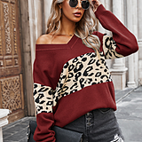 Drune V-Ausschnitt Leopard Pullover