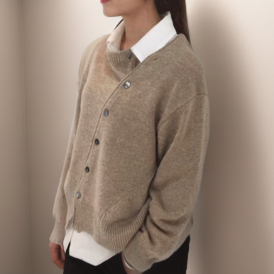 Drune | Strickjacke - Wollmischung - Asymmetrischer Verschluss - Lockere Passform - Elegant und Bequem