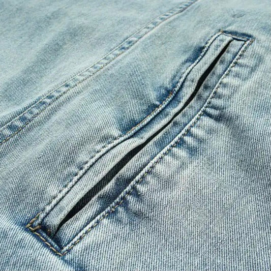 Drune | Washed-Denim-Jacke mit Kapuze