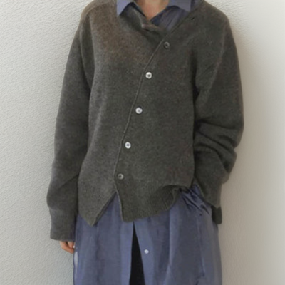 Drune | Strickjacke - Wollmischung - Asymmetrischer Verschluss - Lockere Passform - Elegant und Bequem