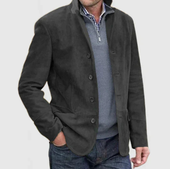Drune | Wildlederjacke Mit Knöpfen Für Herren