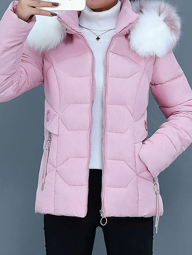 Drune | Stilvolle Winterjacke damen mit Fellkragen
