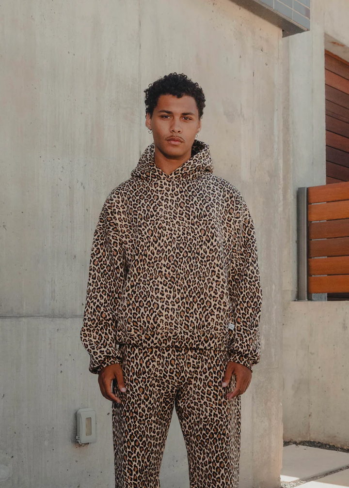 Drune | Unisex Stilvoller Leopardenmuster Hoodie