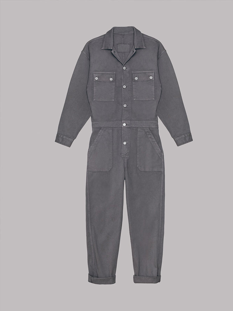 Drune | Damen Utility Jumpsuit mit Langen Ärmeln und Taschen