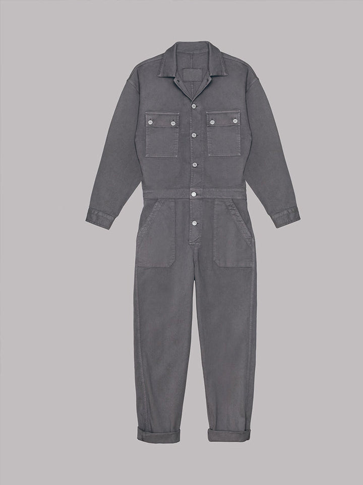 Drune | Damen Utility Jumpsuit mit Langen Ärmeln und Taschen