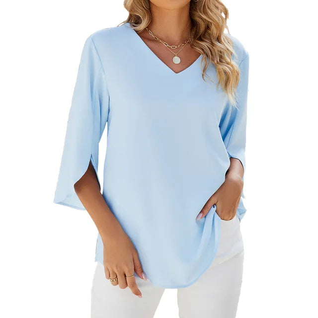Drune | Bluse Mit V-Ausschnitt – Elegante Und Vielseitige Wahl Für Jeden Anlass