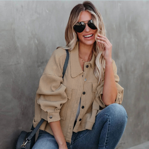 Drune | Lässige Kurze Jacke Baumwolle Leicht und Trendy