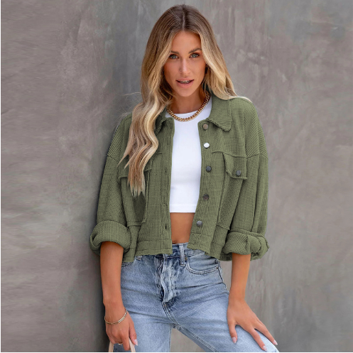 Drune | Lässige Kurze Jacke Baumwolle Leicht und Trendy