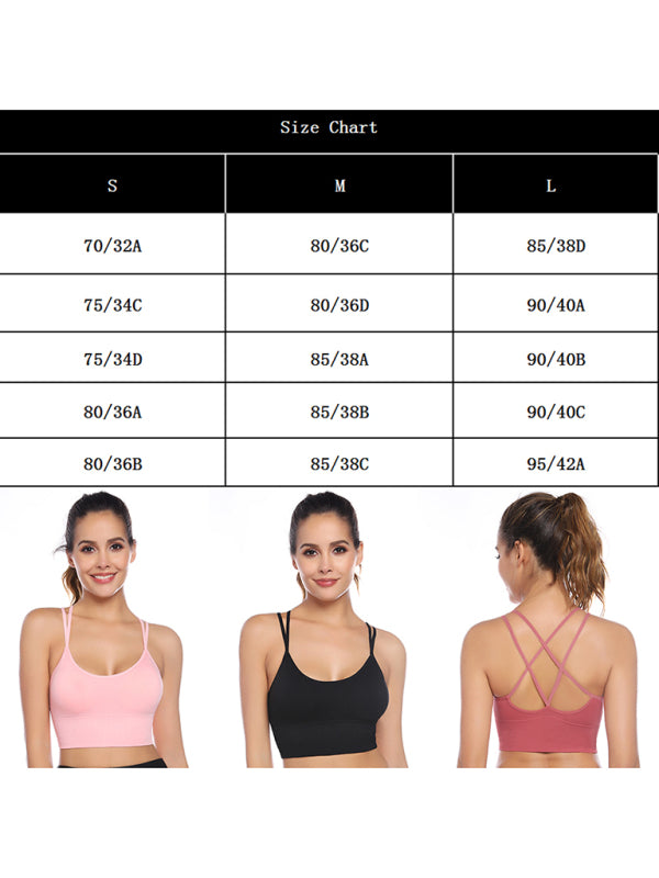 Drune | 3Er Pack Damen Sport Bh Gepolstert Crisscross Yoga Bh Nahtlos Mittel Impact Fitness Activewear