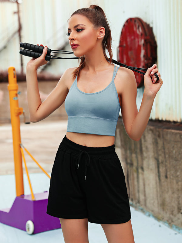 Drune | 3er Pack Damen Sport Bh Gepolstert Crisscross Yoga Bh Nahtlos Mittel Impact Fitness Activewear