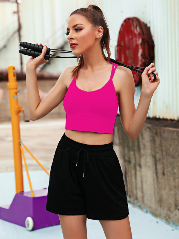 Drune | 3er Pack Damen Sport Bh Gepolstert Crisscross Yoga Bh Nahtlos Mittel Impact Fitness Activewear
