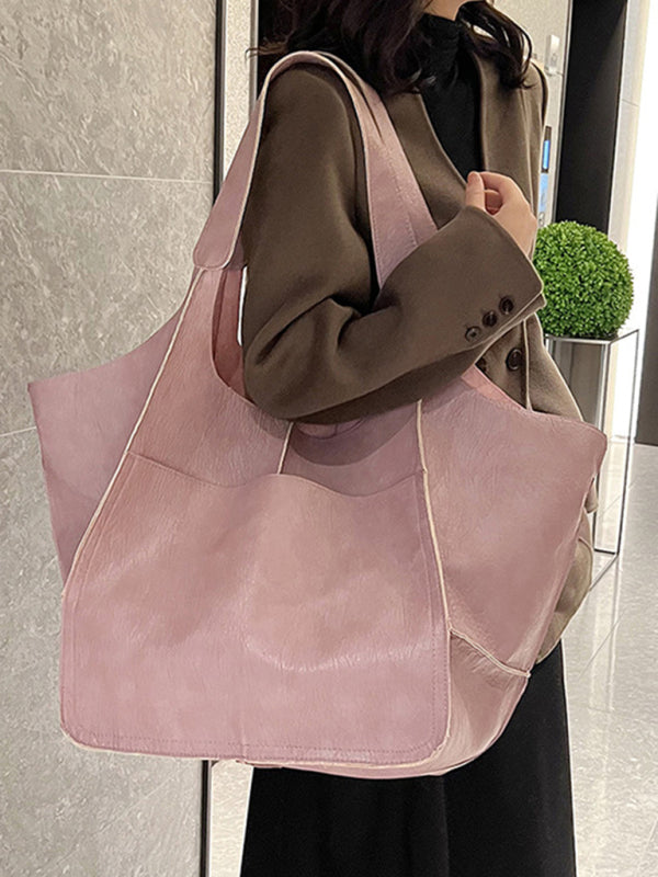 Drune | Einfach Große Tasche Weiches Leder Große Kapazität Ein Schulter Tragbare Tote Tasche