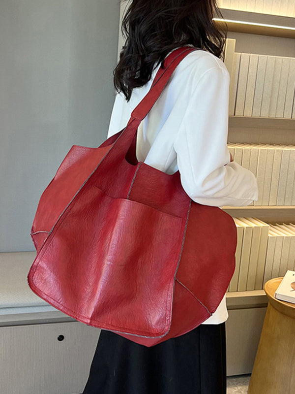Drune | Einfach Große Tasche Weiches Leder Große Kapazität Ein Schulter Tragbare Tote Tasche